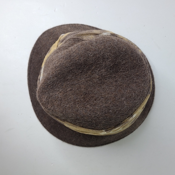 Sherel's New York Brown Tan Mohair Wool-Blend Vintage Fedora Hat - Picture 4 of 7